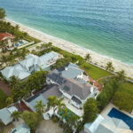 Aerial view of beautiful houses on the ocean in Delray Beach